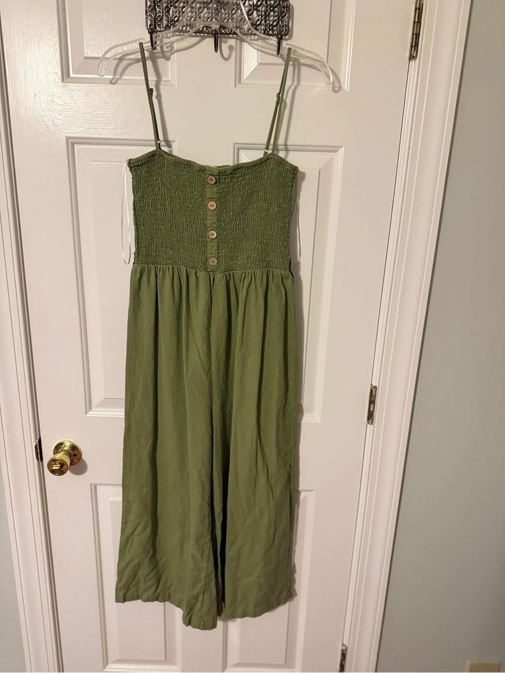 Love Tree Olive Green Smocked Top
